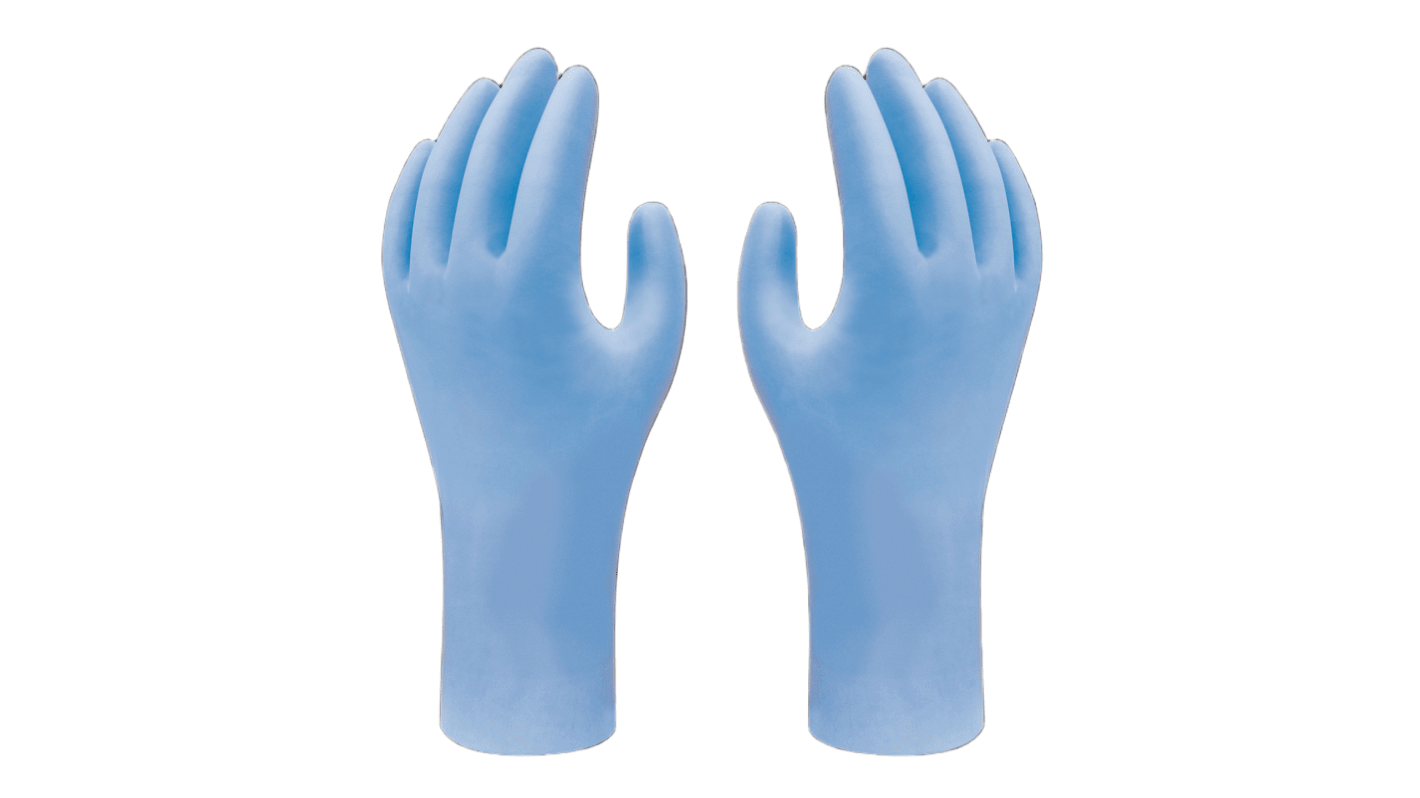 Showa Showa Blue Nitrile Anti-Static Work Gloves, Size XXL, Uncoated Coating