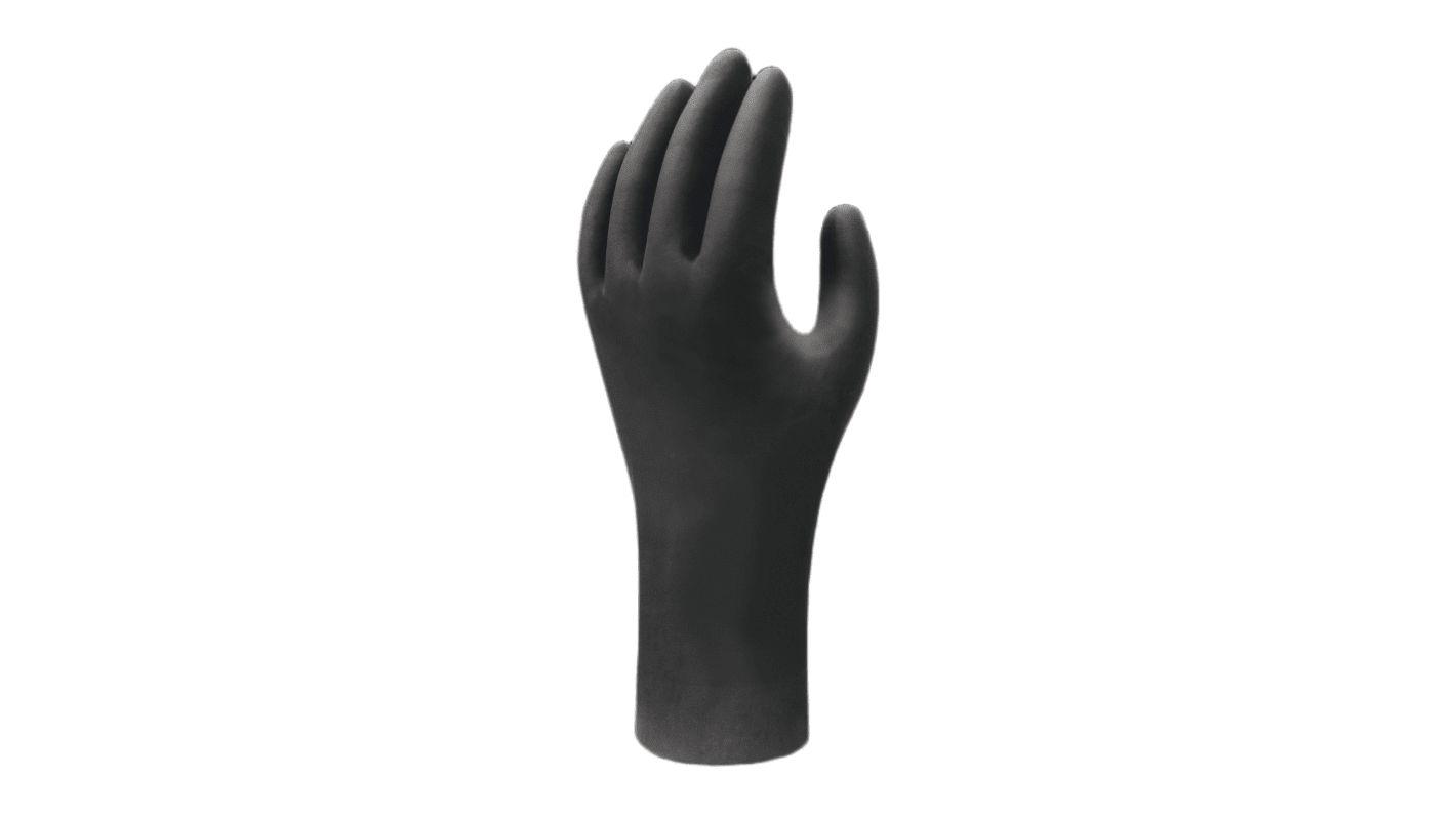 Showa Showa Black Nitrile Anti-Static Work Gloves, Size XS, Uncoated Coating