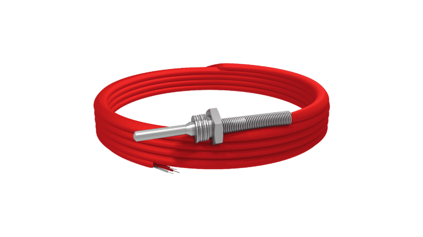 Emko PT100 Temperature Sensor, 6mm Dia, 100mm Long, +400°C Max