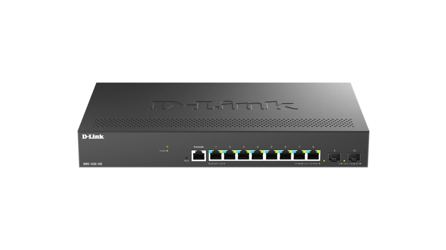 D-Link Multi-Gigabit Smart Managed Switch with 2 x 10G SFP+ ports, Managed 10 Port Network Switch, UK