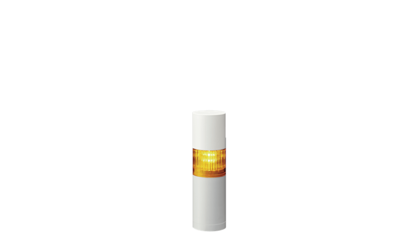 Patlite LR5 Series Amber Buzzer Signal Tower, 1 Lights, 24 V dc, Direct Mount