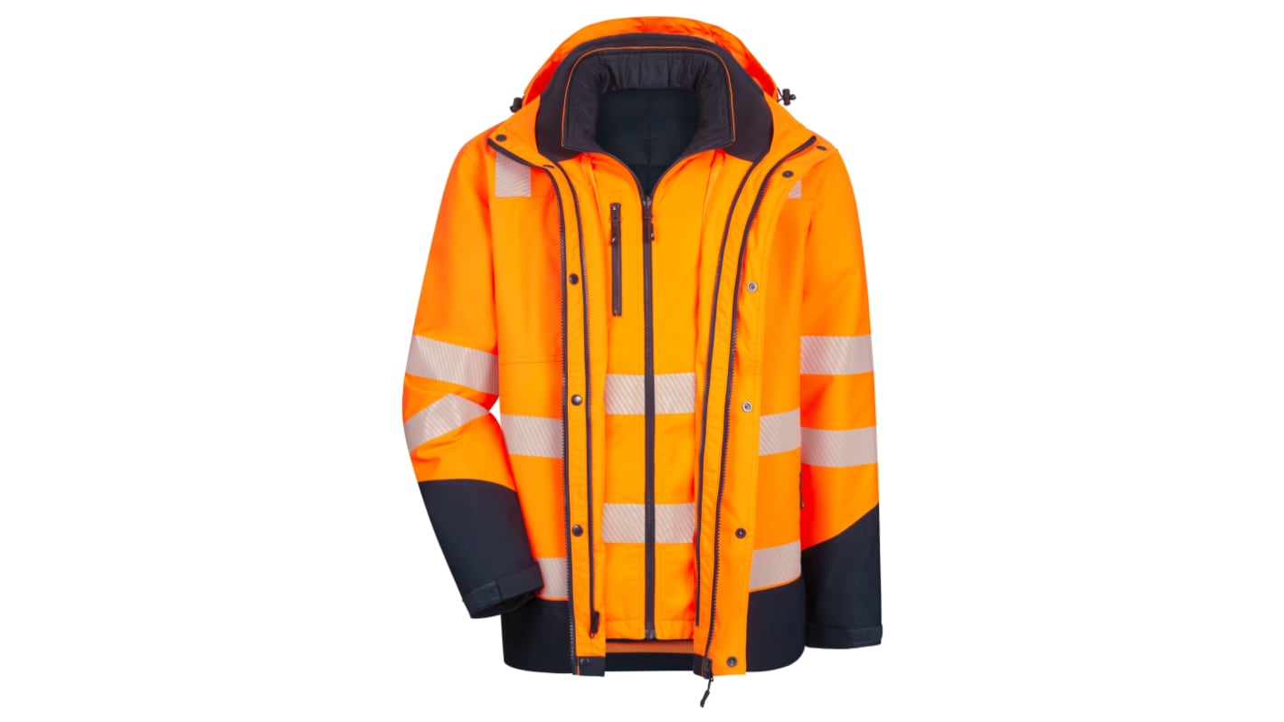 NITRAS SAFETY 7179 Fluorescent Orange-Navy Blue Unisex Hi Vis Jacket, S
