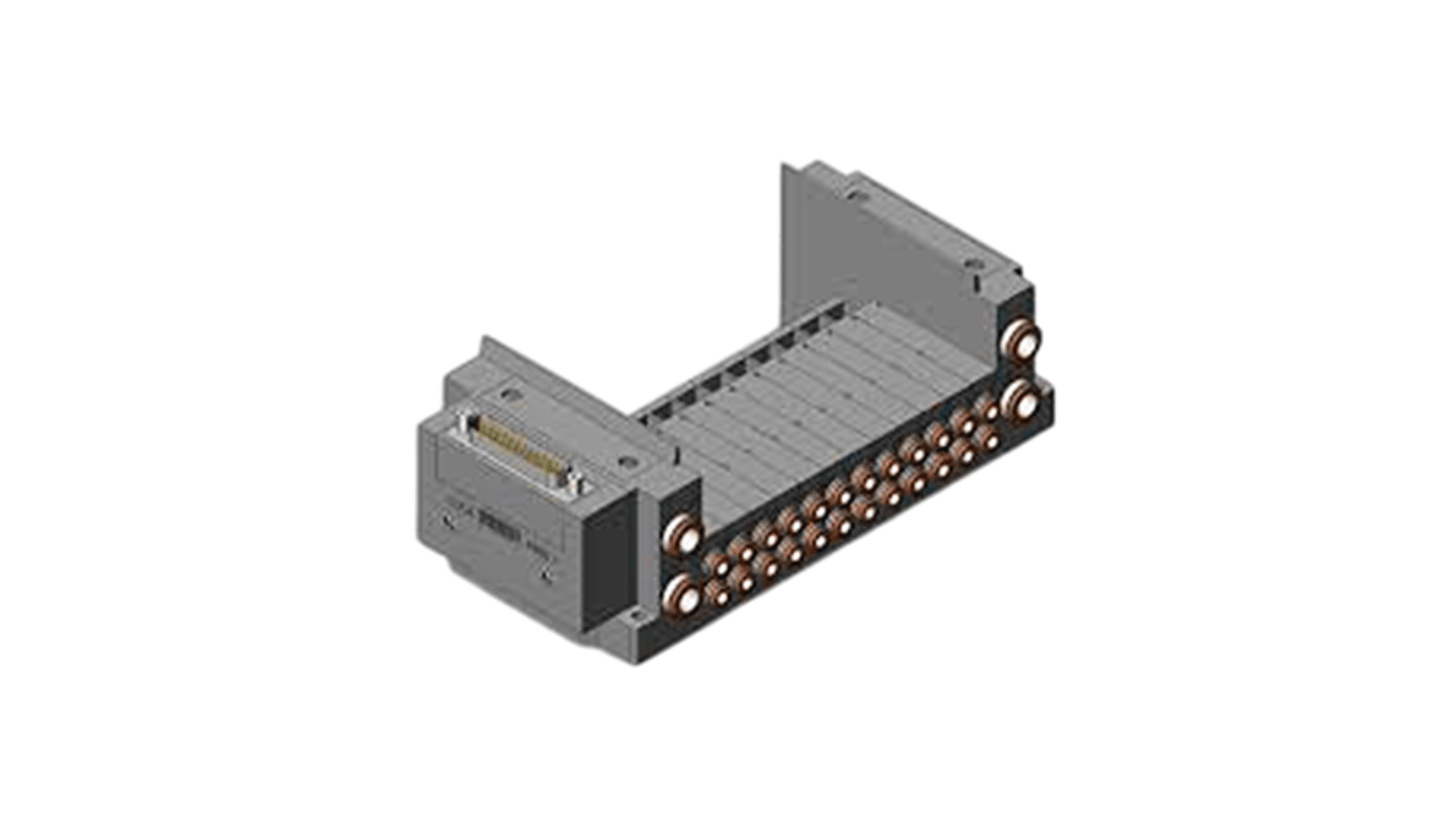 SMC SY3000 series 12 station One-Touch Fitting 4 mm Manifold Base for use with Valve, SS5Y3-10F1-12B-C4-NA