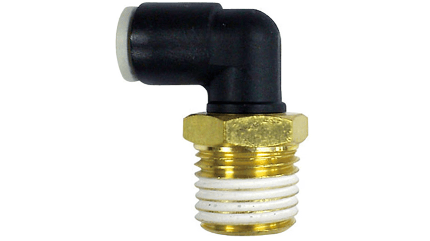 SMC KQ2L Series Elbow Fitting, Push In 8 mm to R 1/8 Male, Threaded-to-Tube Connection Style, KQ2L08-02NS-X35