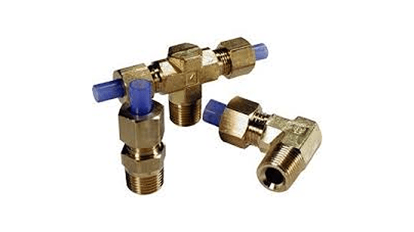 SMC KFL06 Series Straight Fitting, R 1/8 to 6 mm, Push-in Connection Style, KFL06-01S-X2