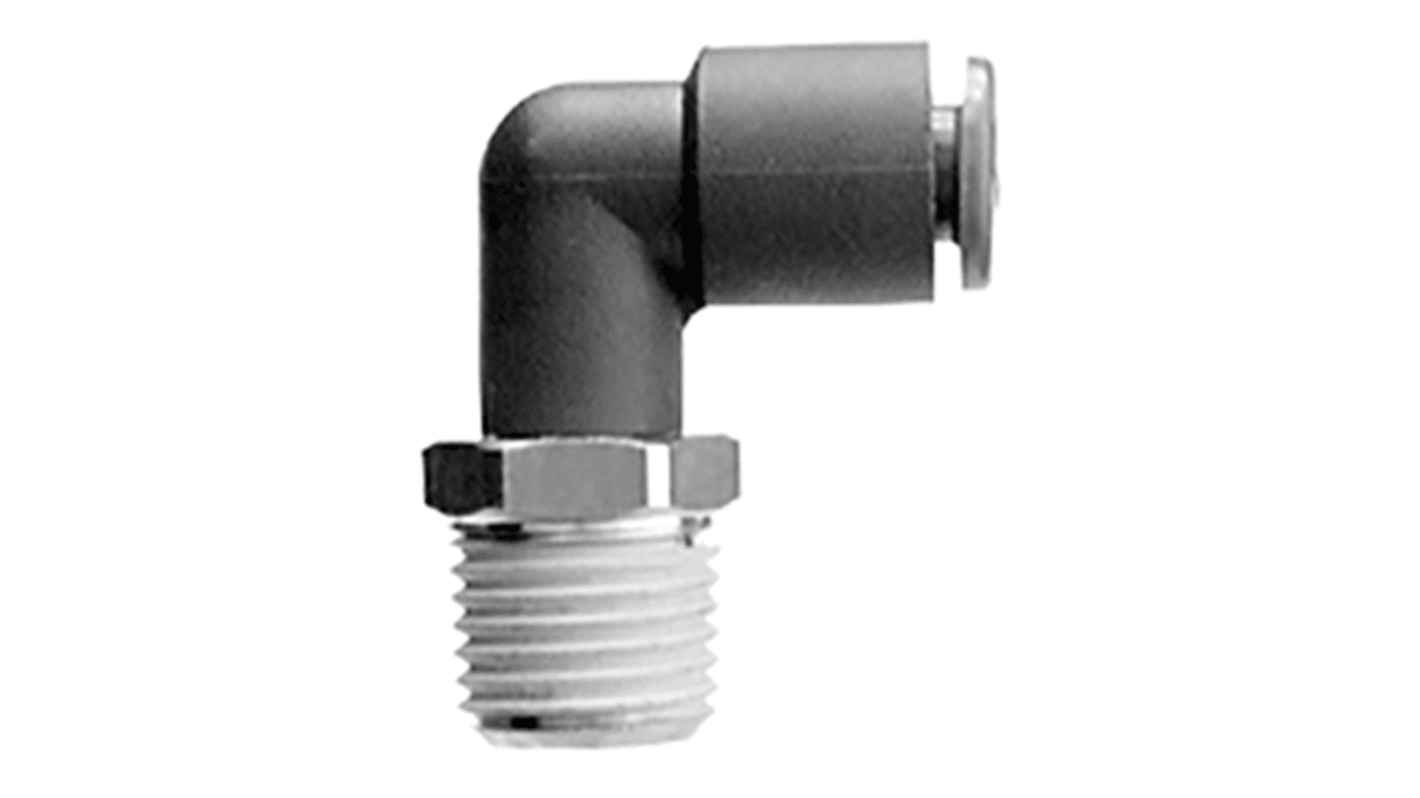 SMC KR Series Straight Fitting, R 3/8 to Push In 10 mm, Threaded-to-Tube Connection Style, KRL10-03SW2