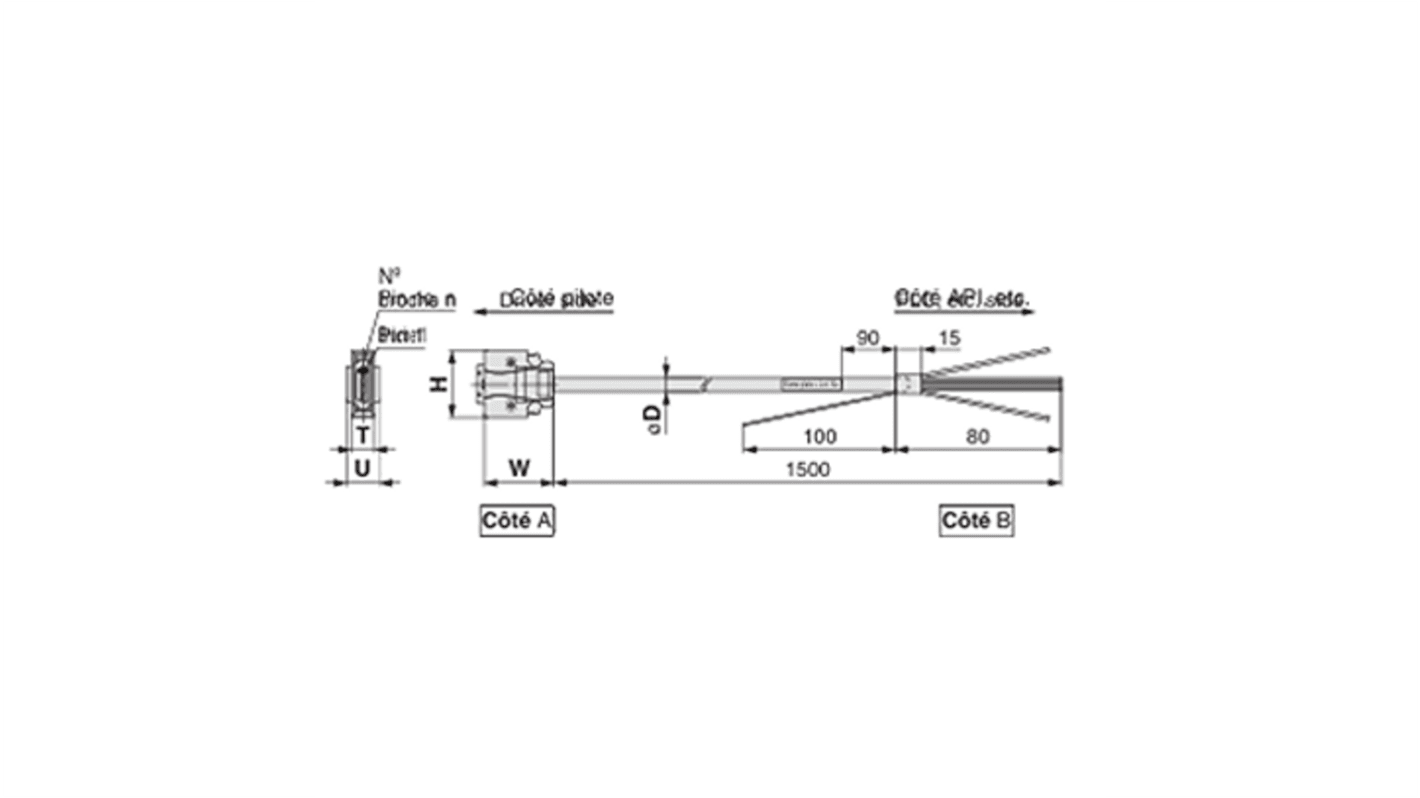 SMC LEF Series Cable, 1.5m Length, 400 W,LEC-CSNA-1