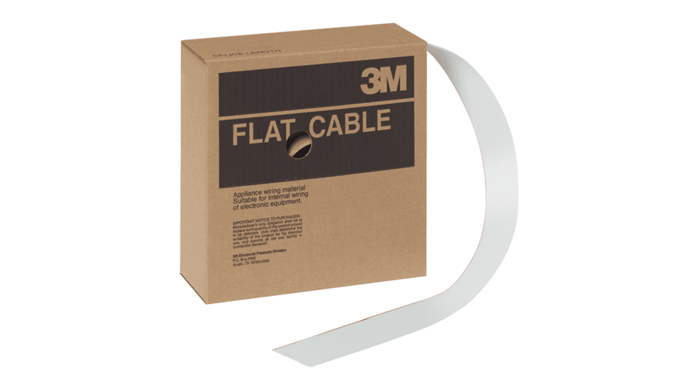 3M 3801 Series Flat Ribbon Cable, 40-Way, 1.27mm Pitch, Unterminated to Unterminated