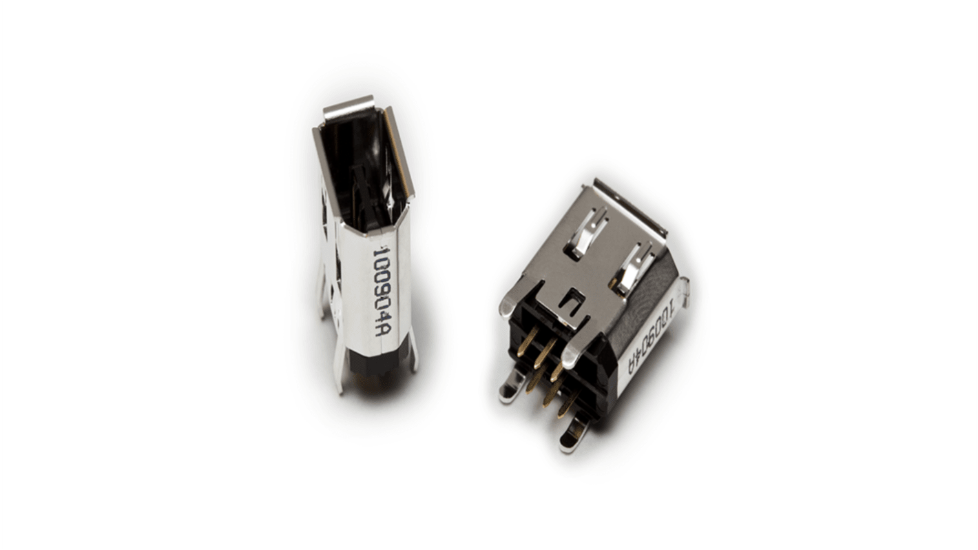 3M, 3E106 6 Way Right Angle Board Mount I/O Firewire Connector, Socket