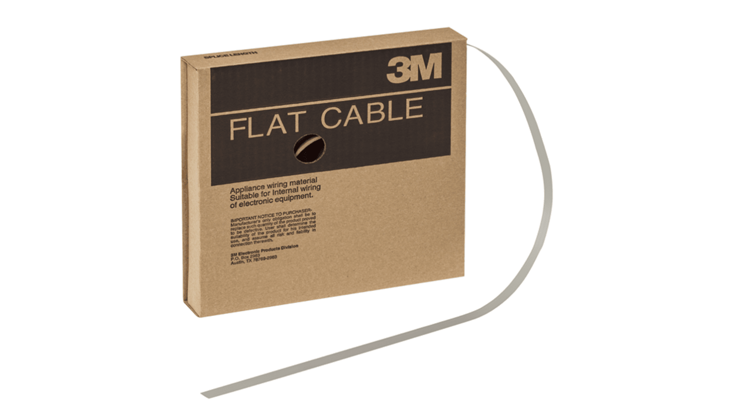 3M 3756 Series Flat Ribbon Cable, 40-Way, 0.64mm Pitch, Unterminated to Unterminated