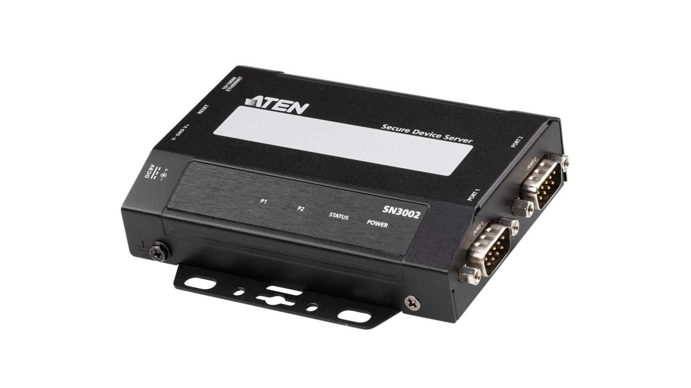 Aten Serial Device Server, 1 Ethernet Port, 2 Serial Port, Ethernet Interface, 110 → 921.6kbps Baud Rate