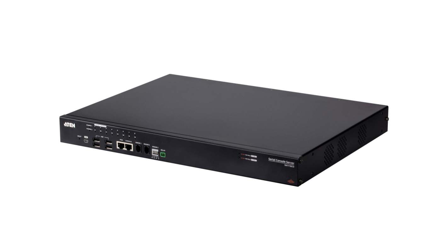 Aten Serial Device Server, 2 Ethernet Port, 16 Serial Port, Ethernet Interface, 0.3 → 230.4kbps Baud Rate