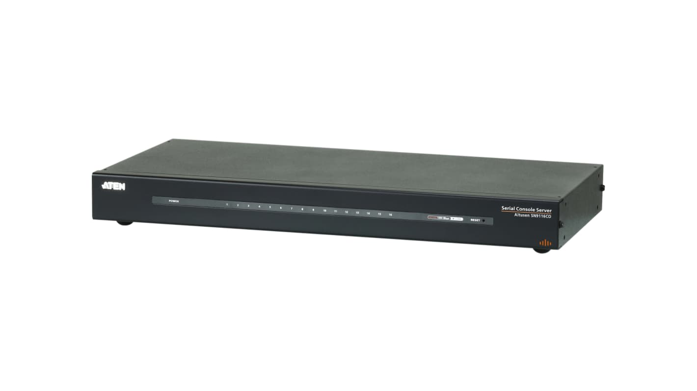 Aten Serial Device Server, 1 Ethernet Port, 16 Serial Port, Ethernet Interface, 0.3 → 230.4kbps Baud Rate