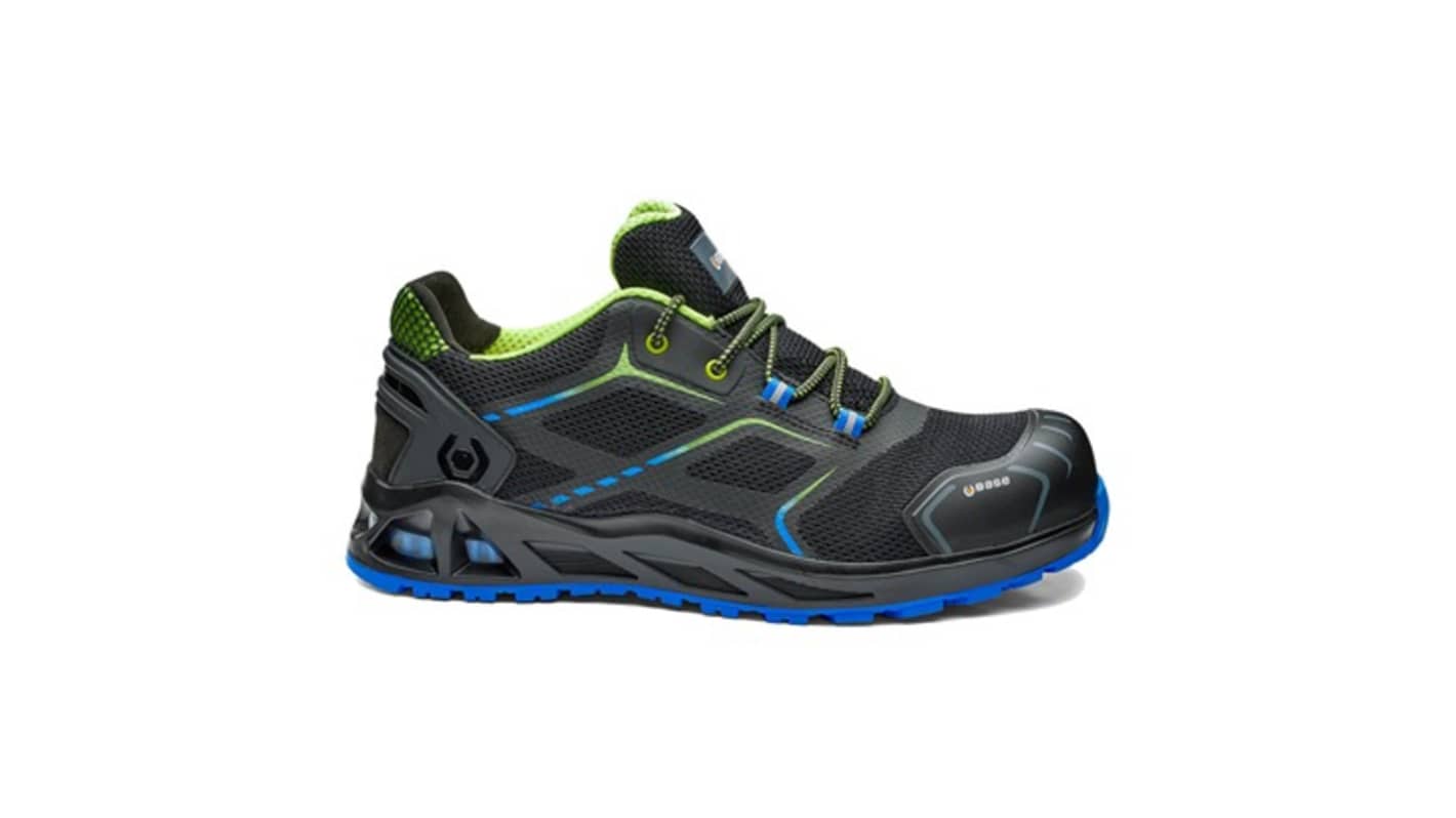 BASE B1004 Men, Women Black/Blue Aluminium Toe Capped Safety Shoes, UK 11, EU 45