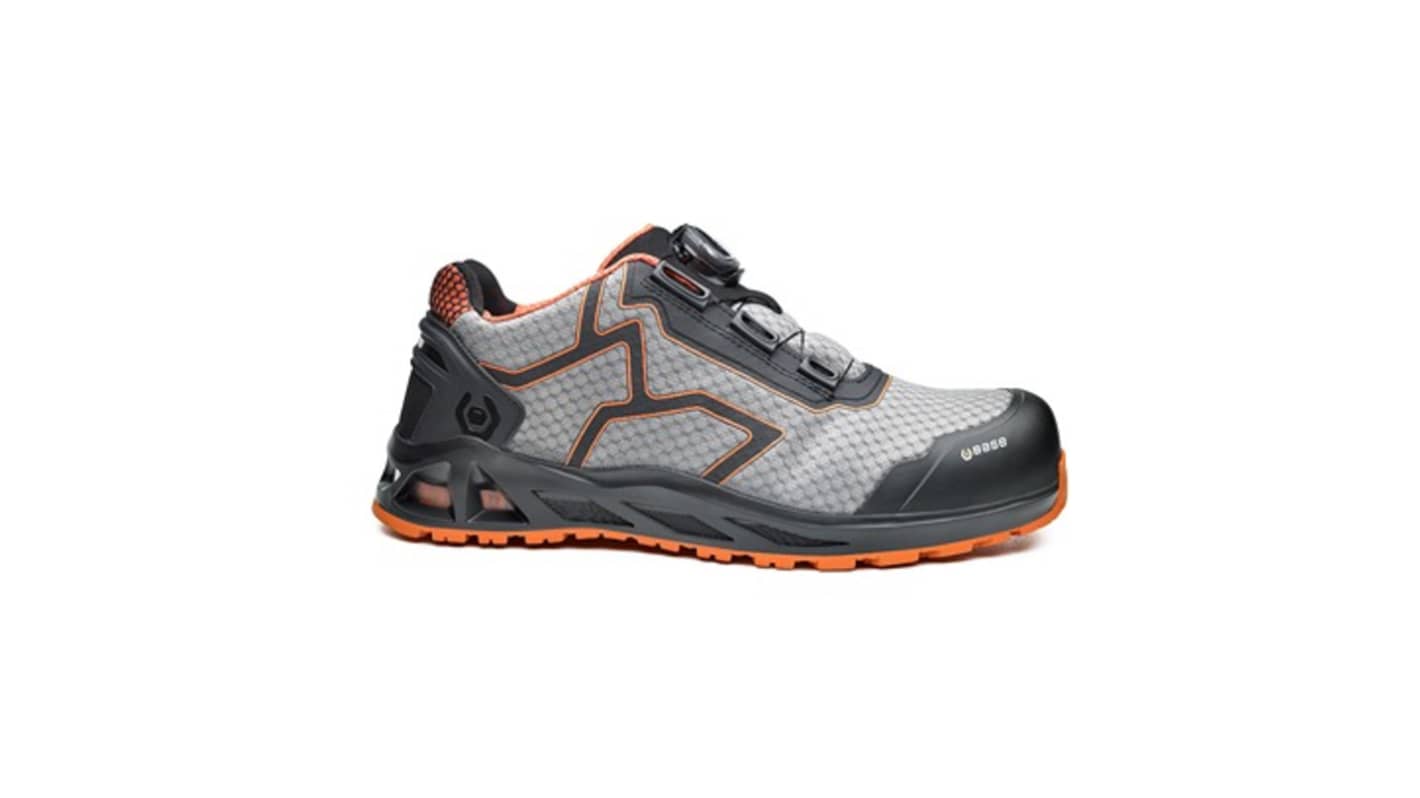 BASE B1005 Men, Women Grey/Orange Aluminium Toe Capped Safety Shoes, UK 12, EU 47