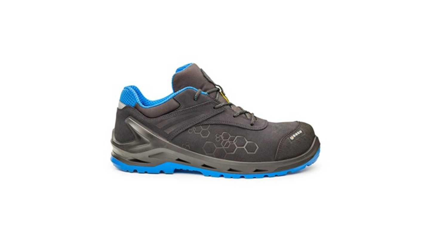 BASE B1210 Unisex Black/Blue Non Metal Toe Capped Safety Shoes, UK 13, EU 48