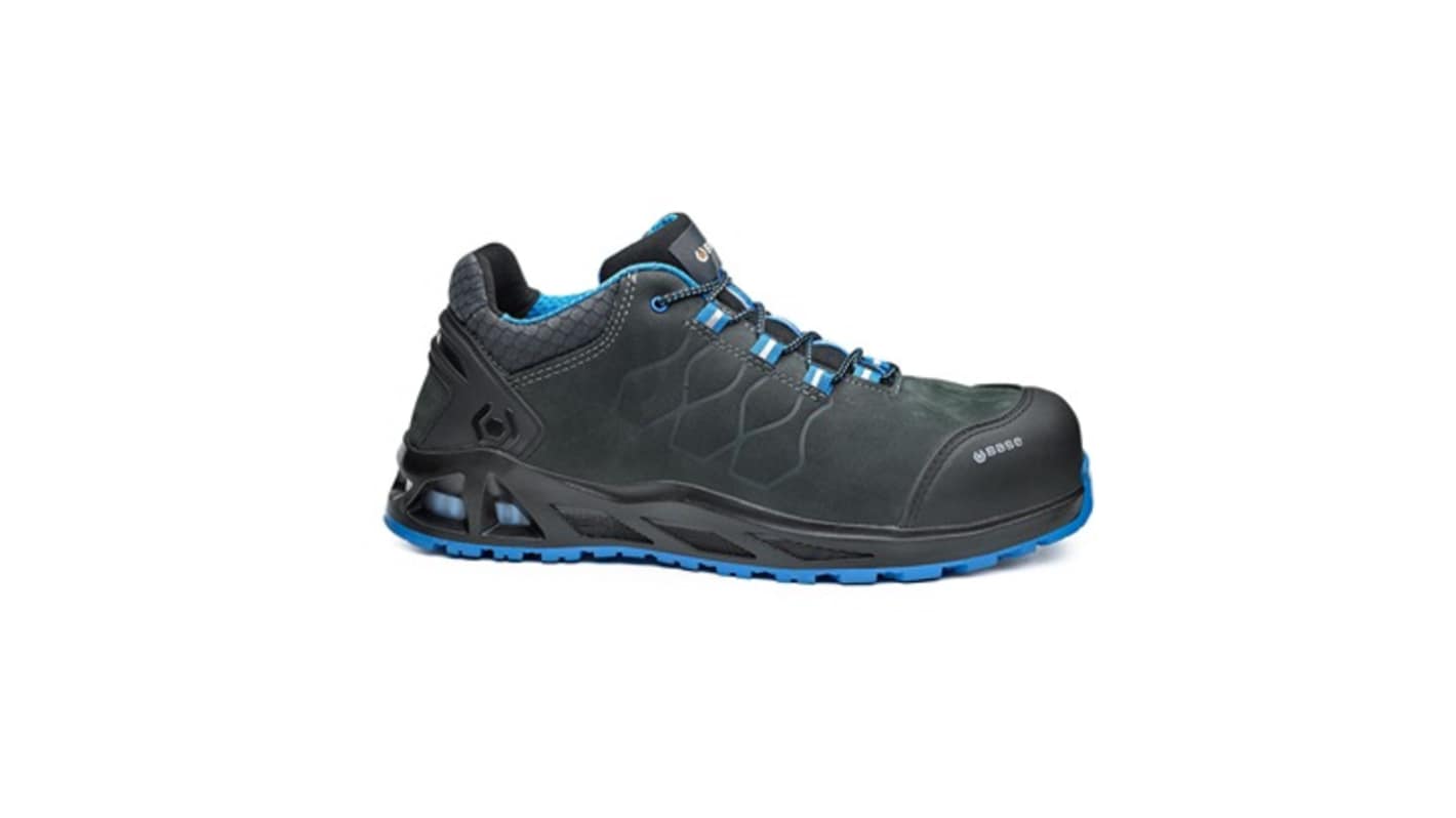 BASE B1000 Men's Grey/Blue Aluminium Toe Capped Safety Shoes, UK 11, EU 45