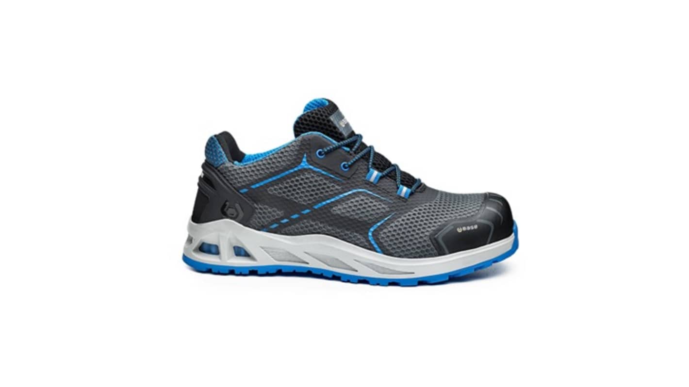 BASE B1004 Men, Women Grey/Blue Aluminium Toe Capped Safety Shoes, UK 12, EU 47