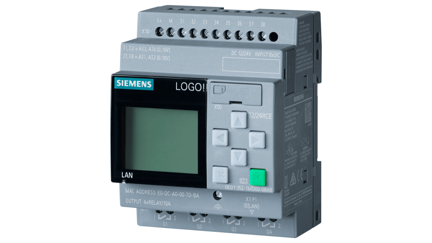Siemens 6AG1 Series Logic Module for Use with Automation Technology, 24 V dc Supply, Relays Output, 8-Input, Analouge