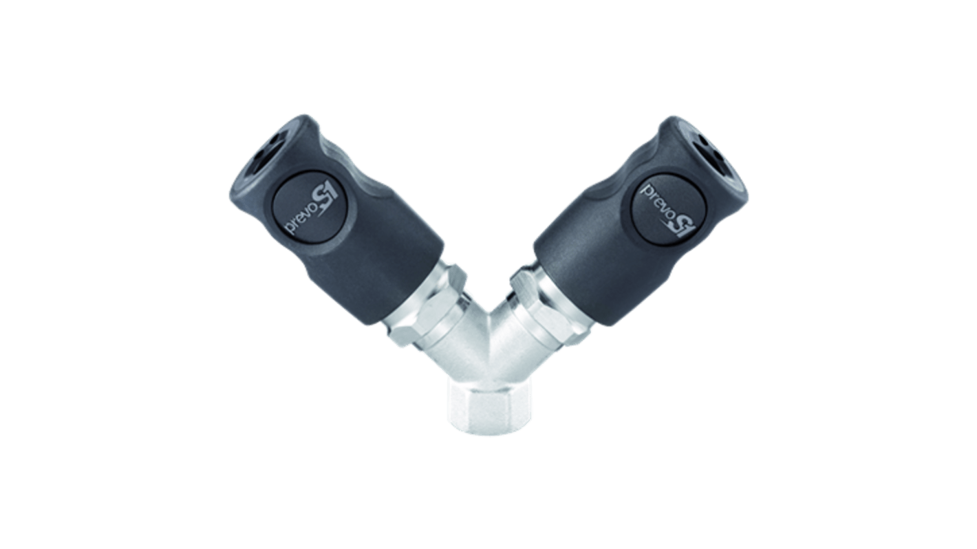 PREVOST Composite Body Female Pneumatic Quick Connect Coupling, G 3/8 Female Female Thread
