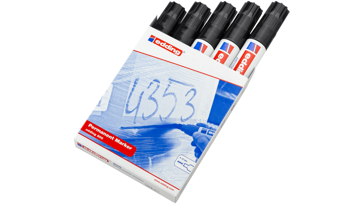 Edding 4 → 12 mm Tip Black Marker Pen