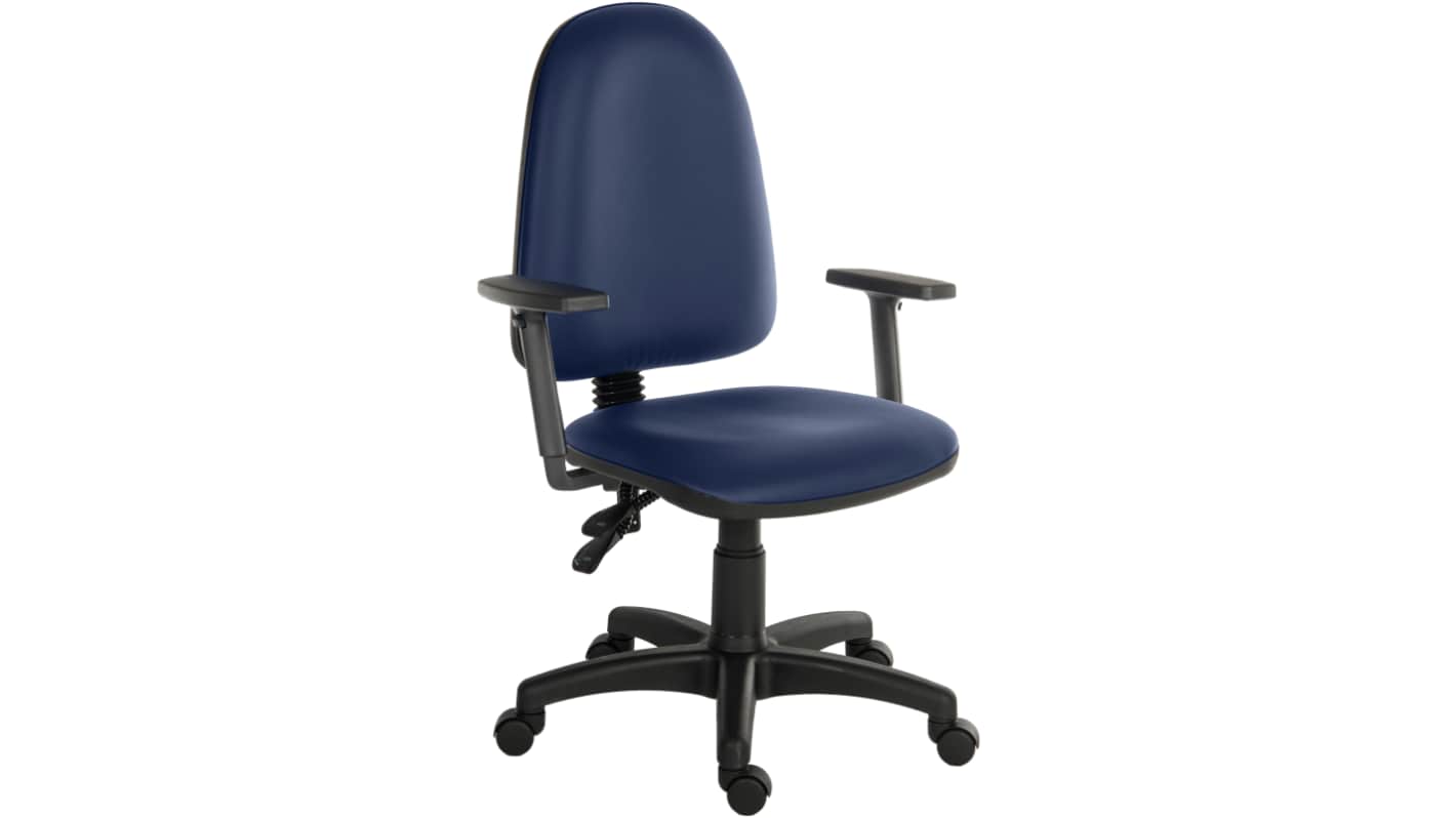 RS PRO Blue Polyurethane Operator Chair, 120kg Weight Capacity