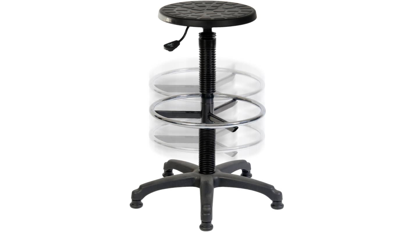 RS PRO Black Polyurethane Stool, 100kg Weight Capacity