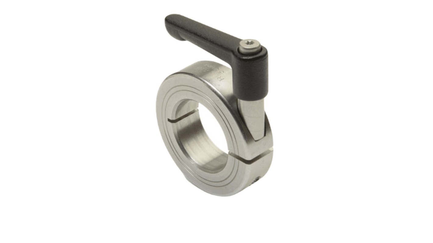 Ruland Shaft Collar, One Piece, Quick Clamp, Bore 16mm, OD 34mm, W 13mm, 303 Stainless Steel