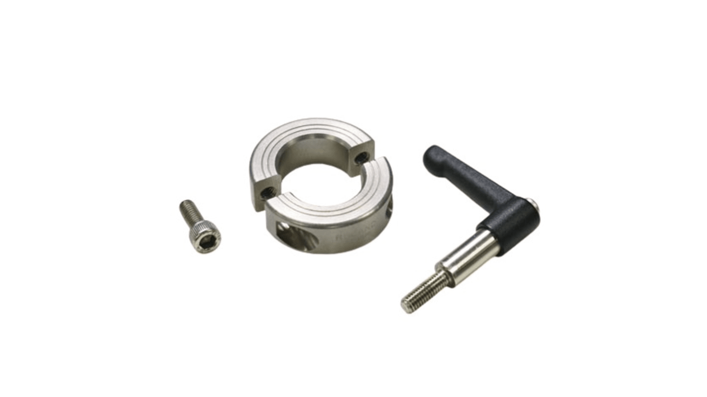 Ruland Shaft Collar, Two Piece, Quick Clamp, Bore 20mm, OD 40mm, W 15mm, 303 Stainless Steel