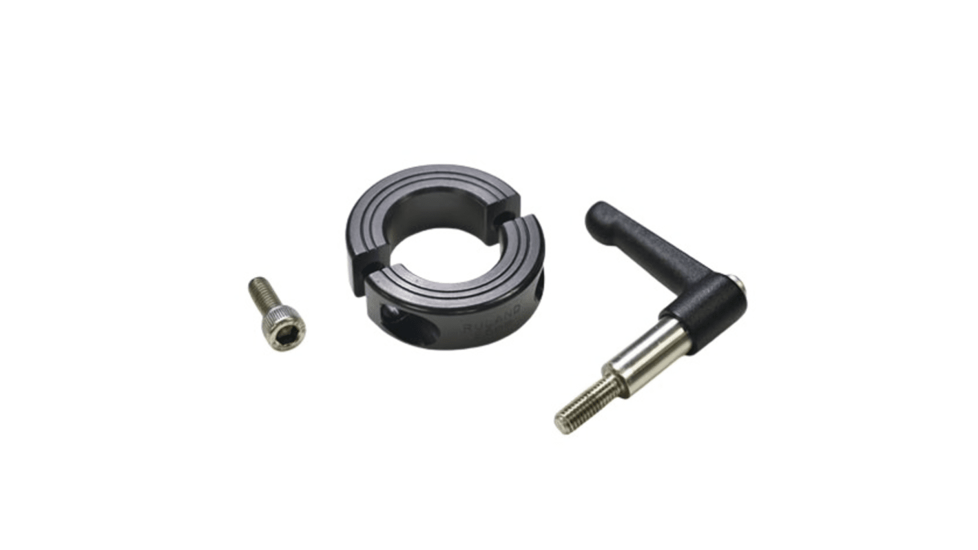 Ruland Shaft Collar, Two Piece, Quick Clamp, Bore 30mm, OD 54mm, W 15mm, Anodised Aluminium