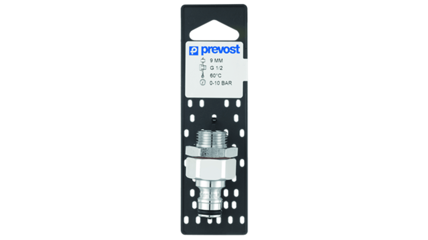 PREVOST Male Pneumatic Quick Connect Coupling, G 1/2 Male Male Thread