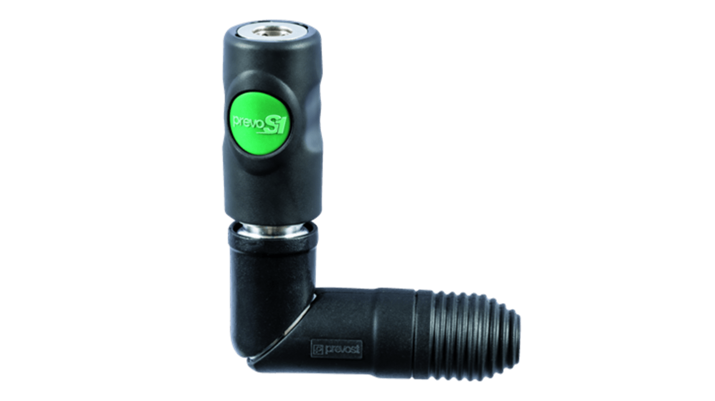 PREVOST Composite Body Female Safety Swivel Quick Connect Coupling, G 1/4 Female Female Thread
