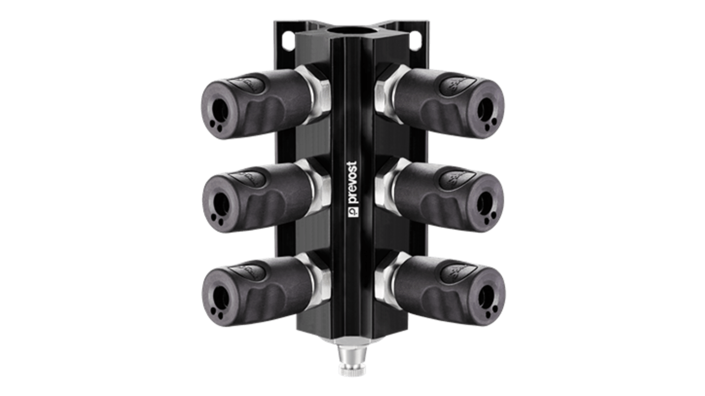 PREVOST Aluminium Female Wall Bracket With Safety Quick Connect Couplings, G 3/4 Female Female Thread