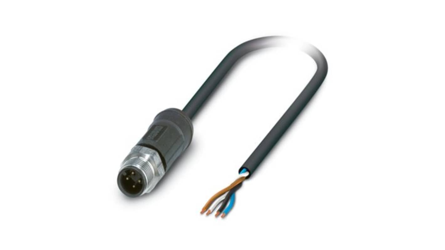 Phoenix Contact Straight Male 4 way M12 to Sensor Actuator Cable, 5m