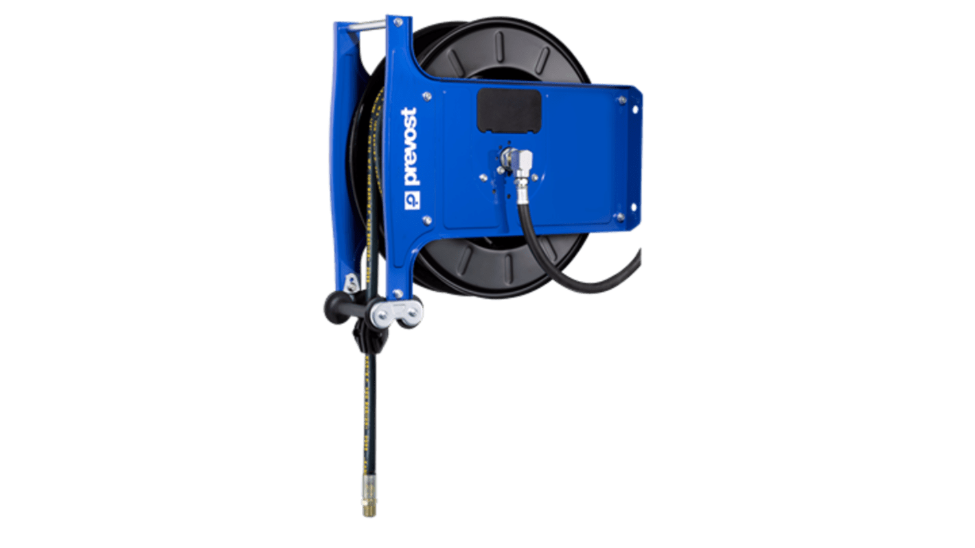 PREVOST Wall Mounted 15m Air Hose Reel, 13mm Inner Diameter, 19mm Outer Diameter