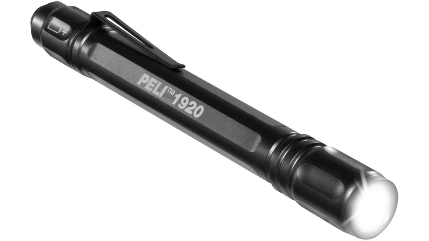 Peli LED Torch Black - Rechargeable 224 Lumens, 140 mm