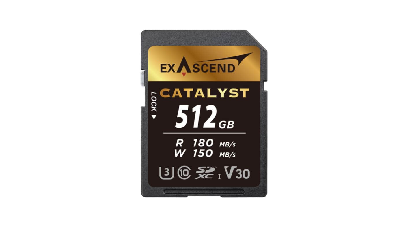 Exascend 512 GB SDXC SD Card, Class 10, UHS-1 (U3), V30
