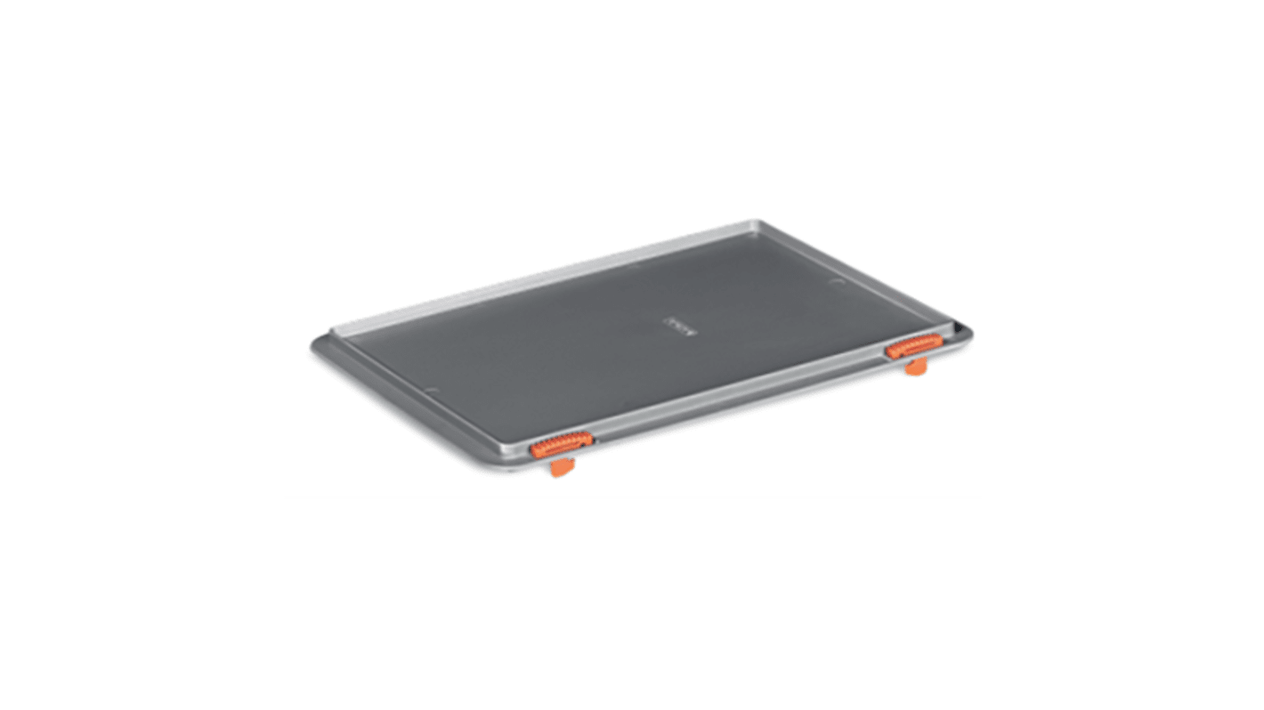 RS PRO Polypropylene, Recycled Plastic Storage Container, 300mm x 400mm x 30mm, Grey