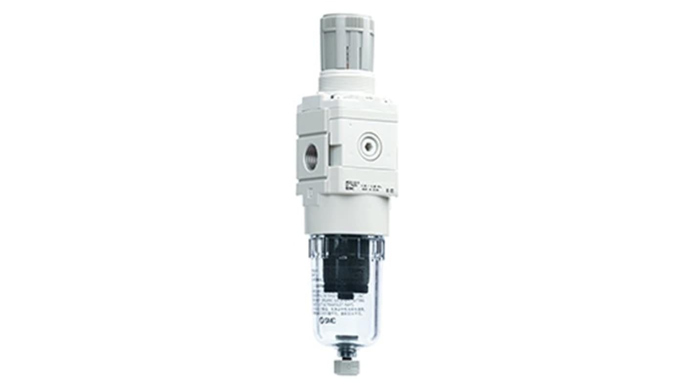 SMC AWD20 Filter Regulator, 5μm, G 1/4, Auto, 10 bar, AWD20-F02-D