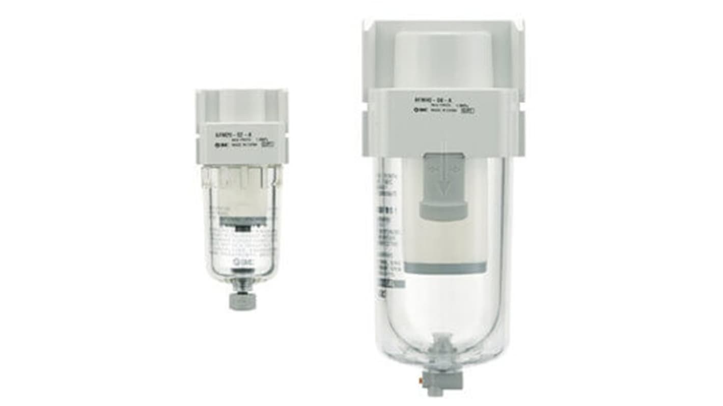 SMC AFM20 series 0.3μm G 1/4 0.05MPa to 10 bar Filter 200L/min max with Auto drain