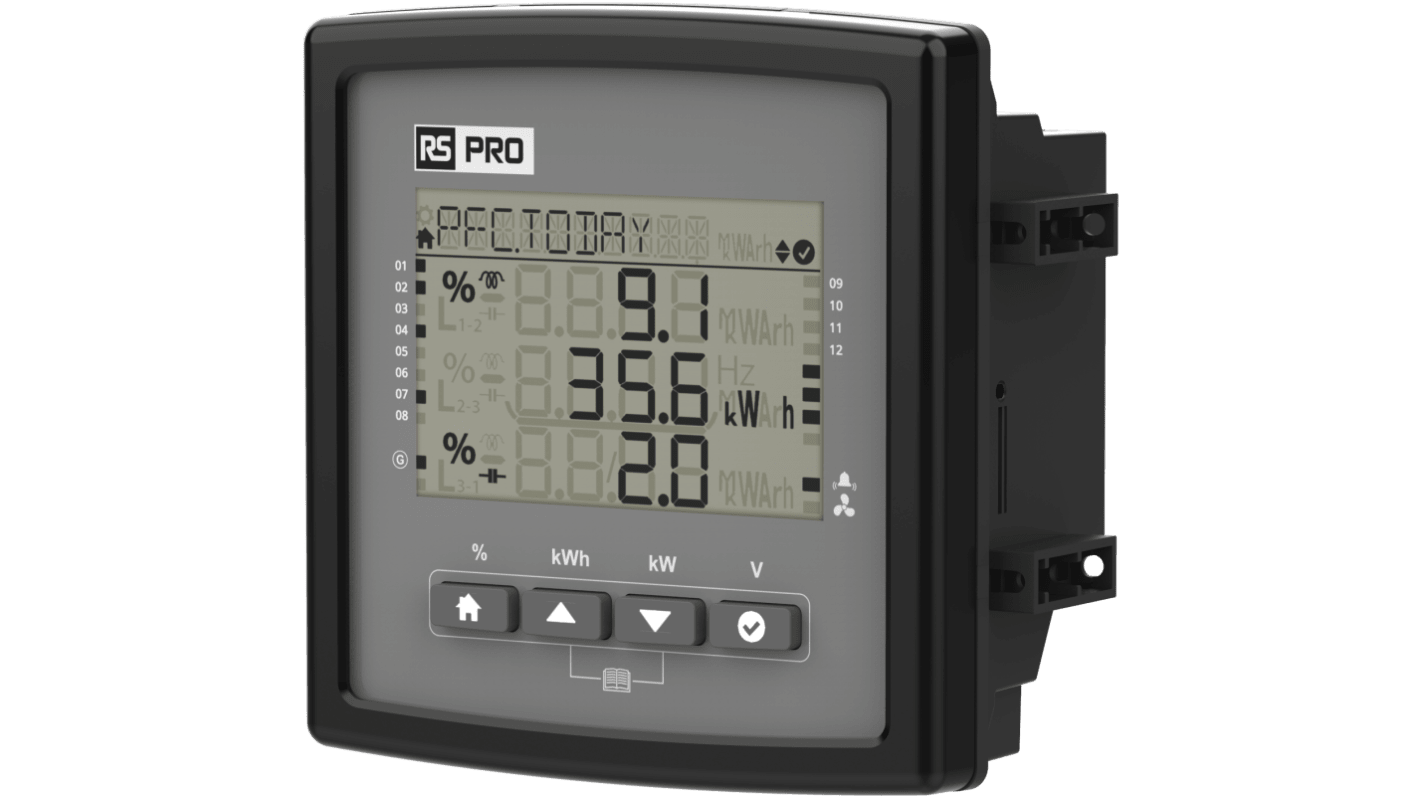 RS PRO, Power Factor Controller, 60 Hz, 90 → 550 V ac