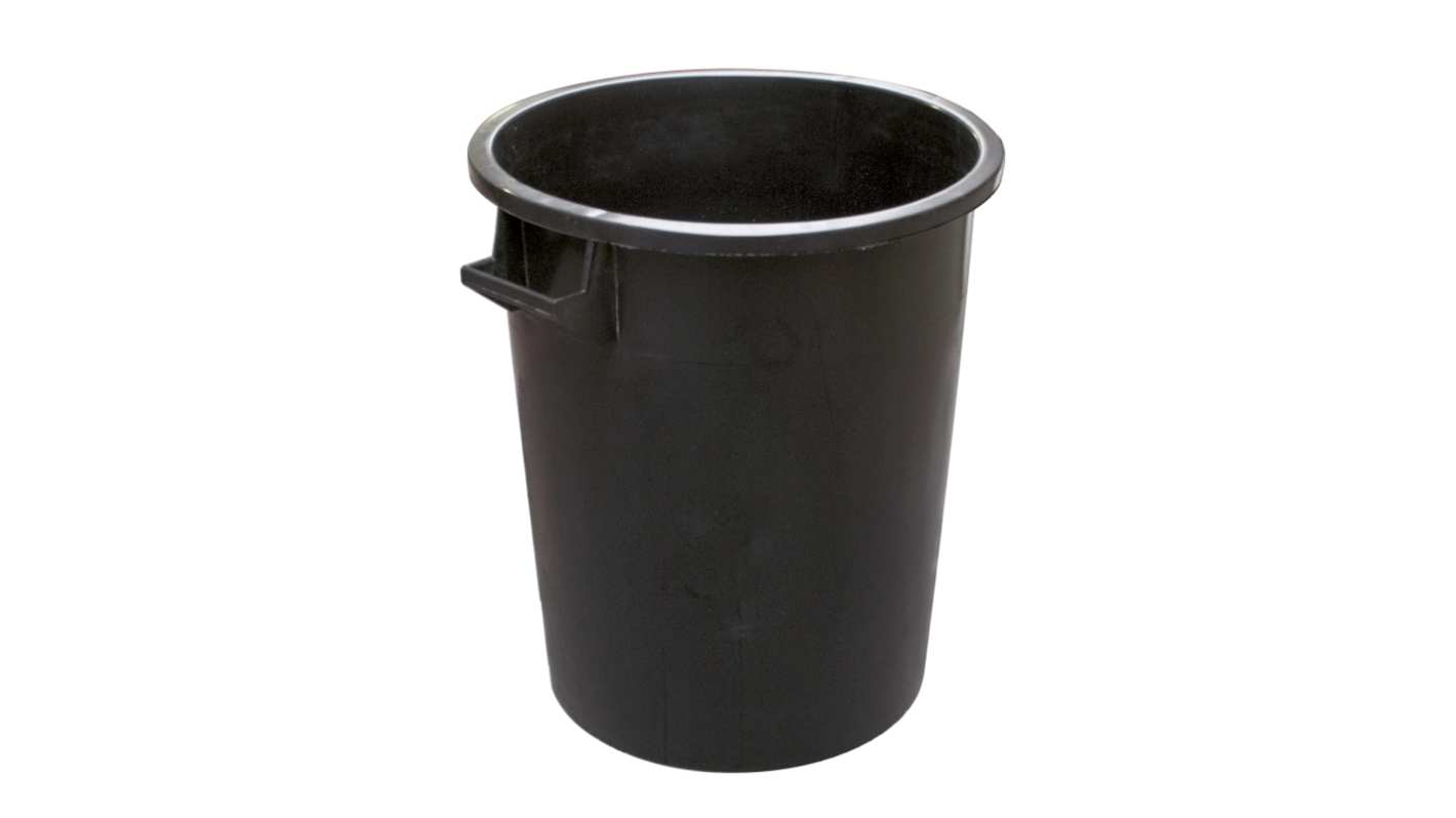 RS PRO 75L Black Polyethylene Waste Bin