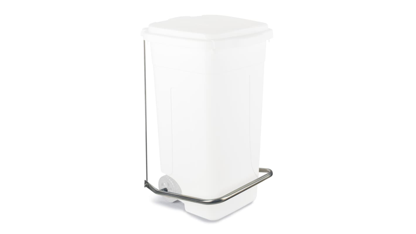 RS PRO 80L Green, Grey Pedal Galvanised Steel Waste Bin