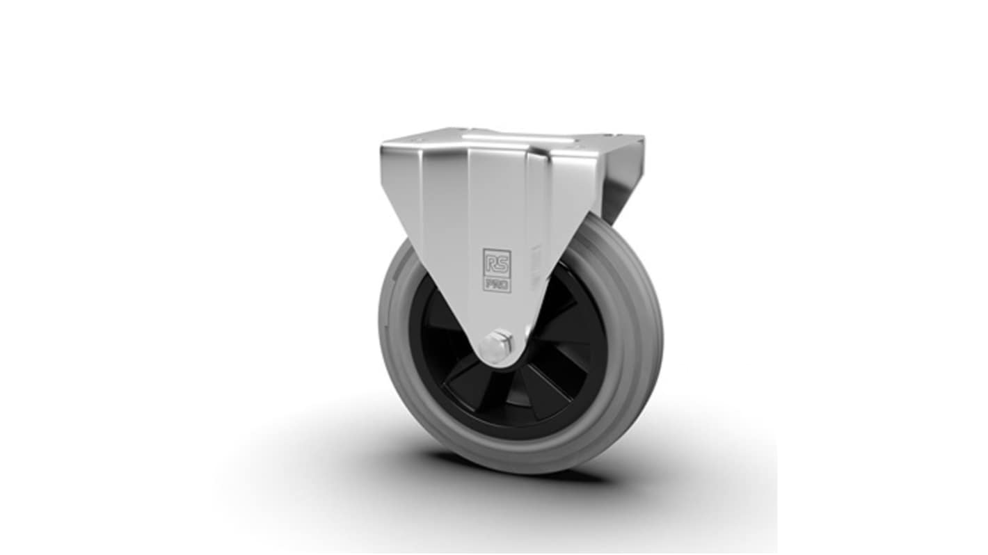 RS PRO Fixed Castor Wheel, 50kg Capacity, 100mm Wheel