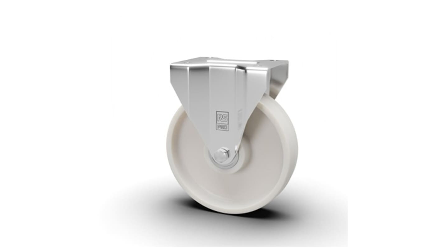 RS PRO Fixed Castor Wheel, 120kg Capacity, 100mm Wheel