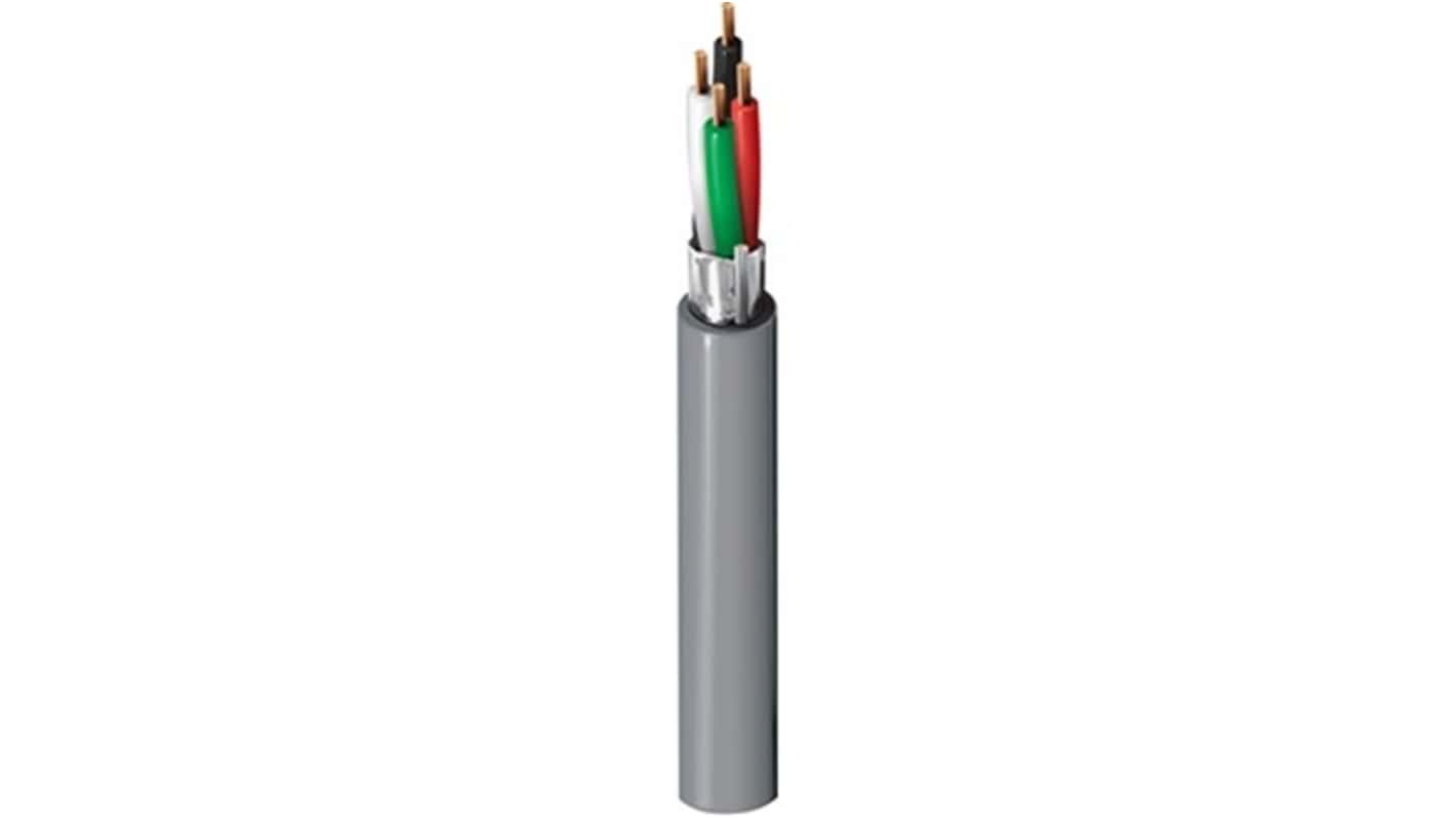 Belden4502FLW Series 4 Core Audio Cable, 22 AWG CSA, 5.9mm od, 500m, Grey
