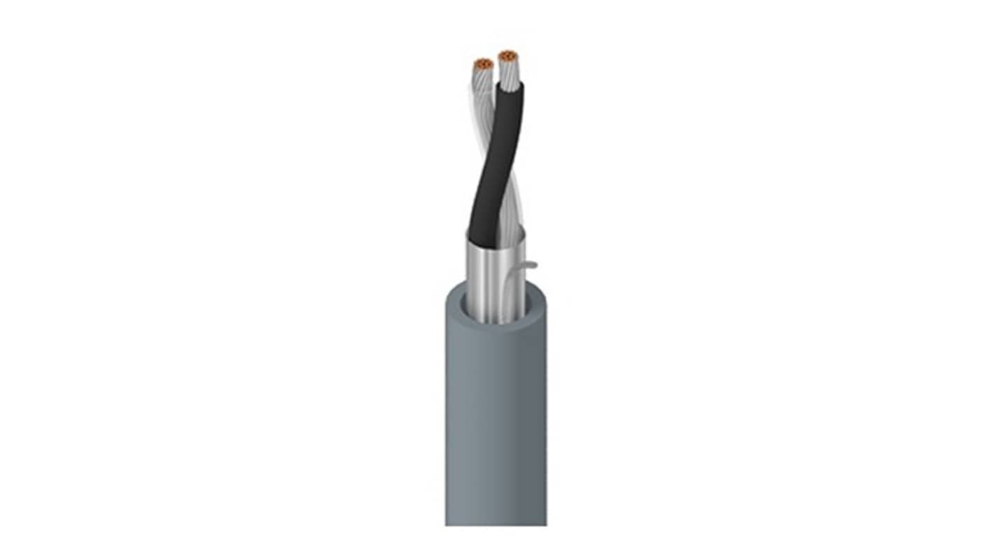 Belden 8762ELW Series Twisted Pair Cable, 2 Cores, 20 AWG, 305m, Aluminium/Polyester Foil Shield, Stranded Cable