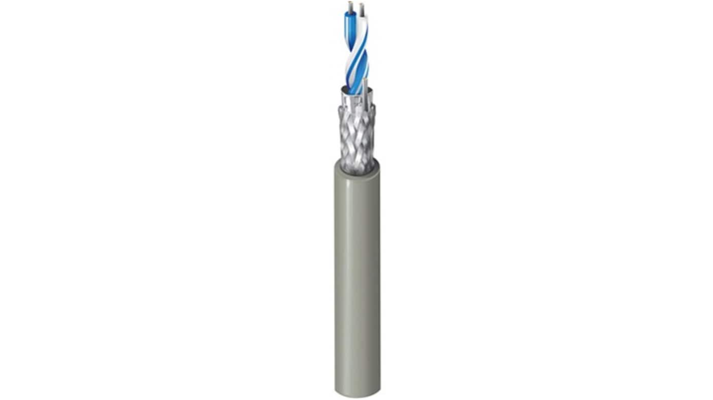 Belden 9841NH Series Twisted Pair Cable, 2 Cores, 24 AWG, 152m, Aluminium/Polyester Foil Shield, Stranded Cable
