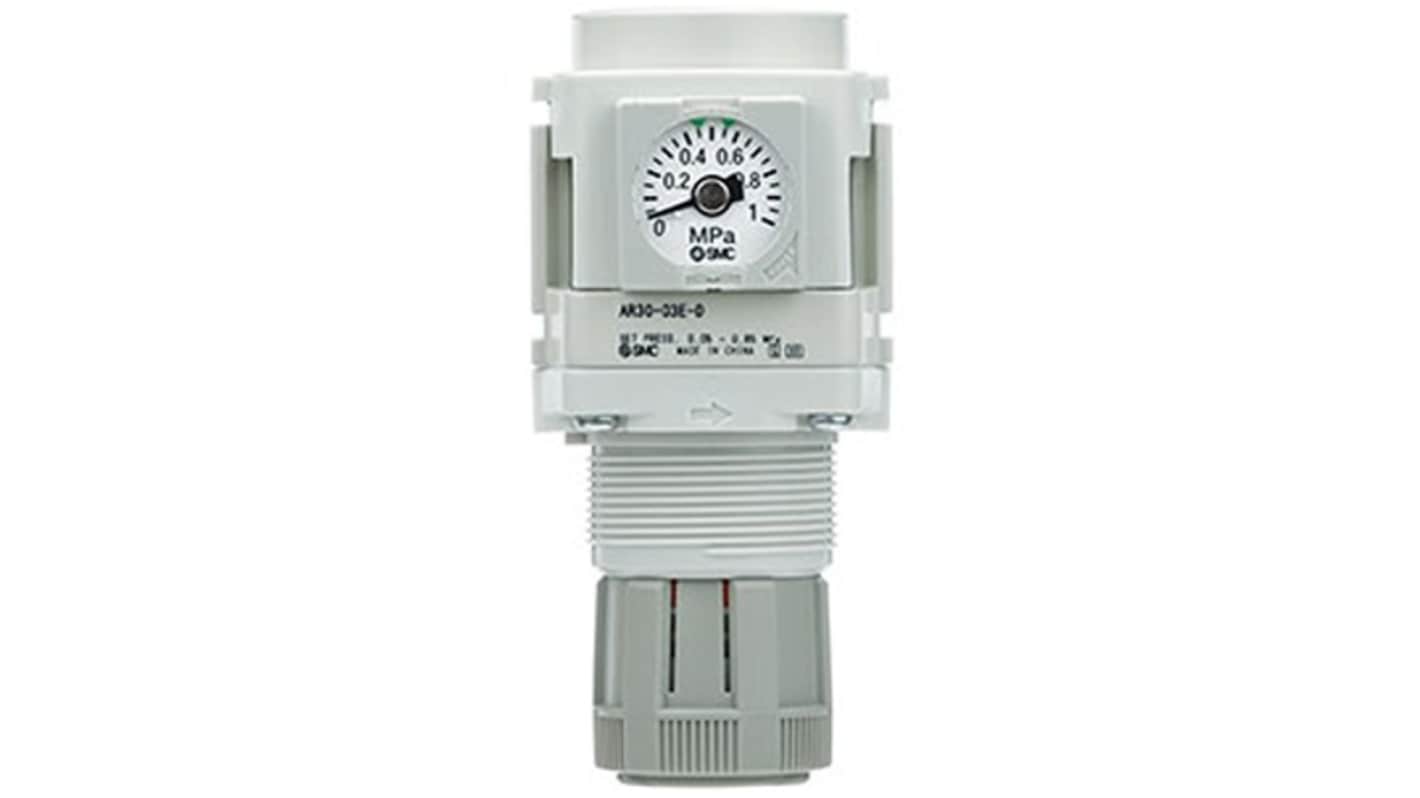 SMC G 1/8 Pneumatic Regulator -, 1/8 mm, AR20-F01-1-D