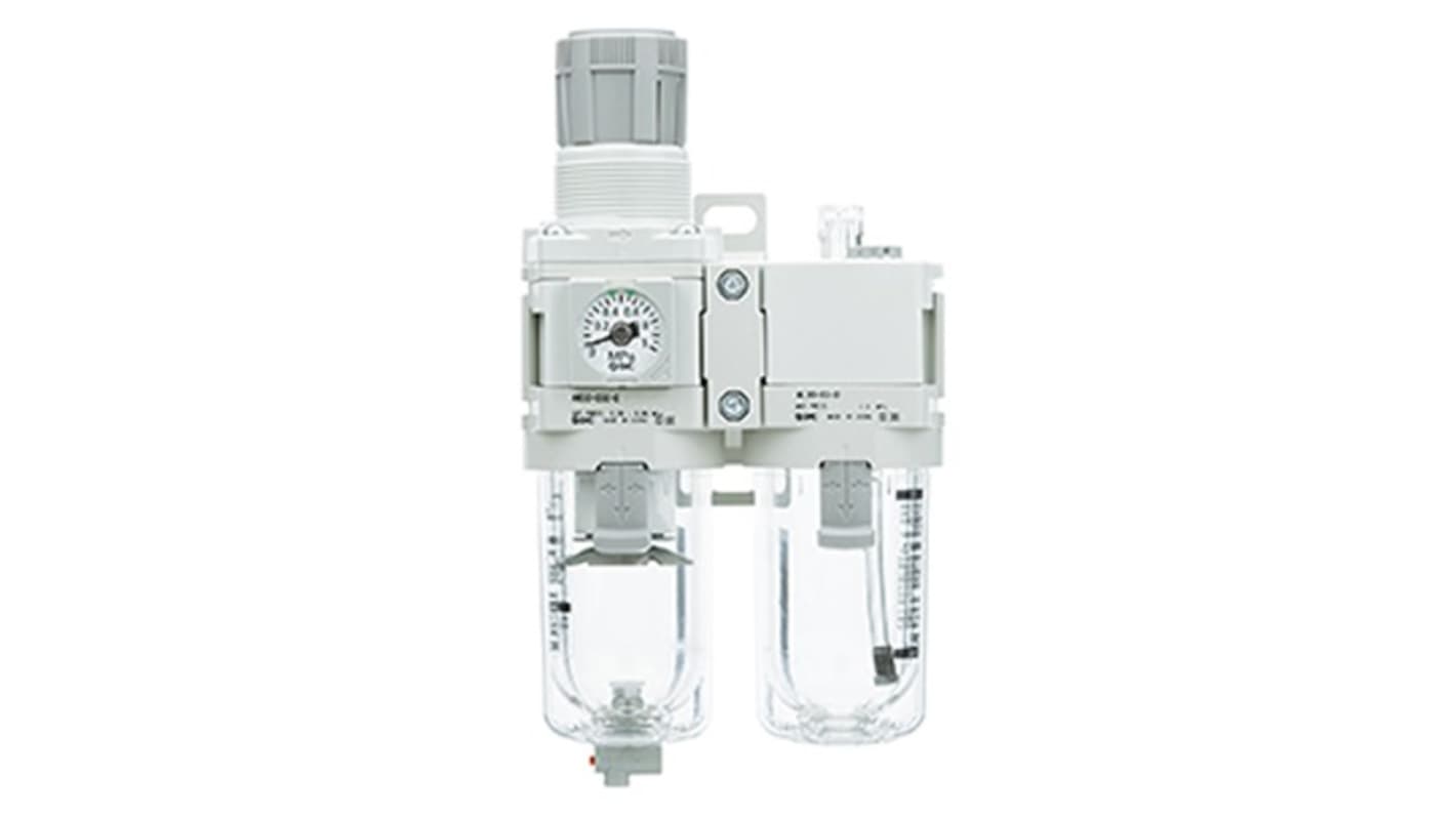SMC G 1/8 Filter Regulator Lubricator, Manual Drain - Without Pressure Gauge, AC20A-F01-D